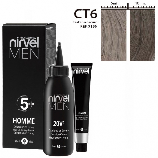 Краситель для волос мужской тёмно-каштановый CT-6 (Homme Hair / Dark Chestnut) 30+30 мл фото