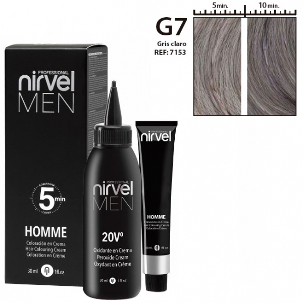 Краситель для волос мужской светло-серый G-7 (Homme Hair / Light Grey) 7153 30+30 мл фото